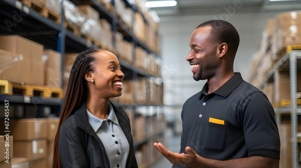 Fototapeta Logistics coordinators improving supply chain efficiency