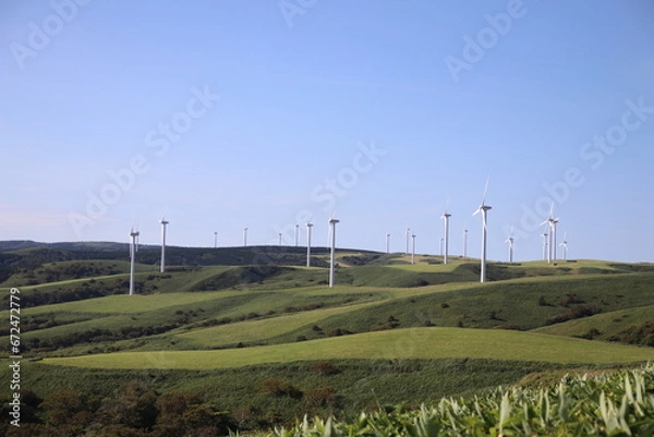 Obraz 宗谷丘陵の風車群