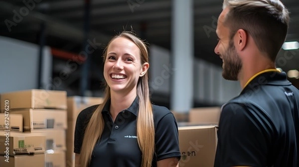 Fototapeta Logistics coordinators improving supply chain efficiency