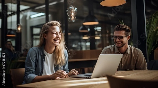 Fototapeta Startup mentors guiding through business growth