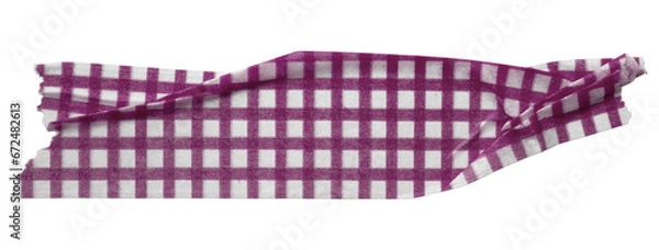 Fototapeta dark purple patterned sticker paper tape isolated on transparent background.