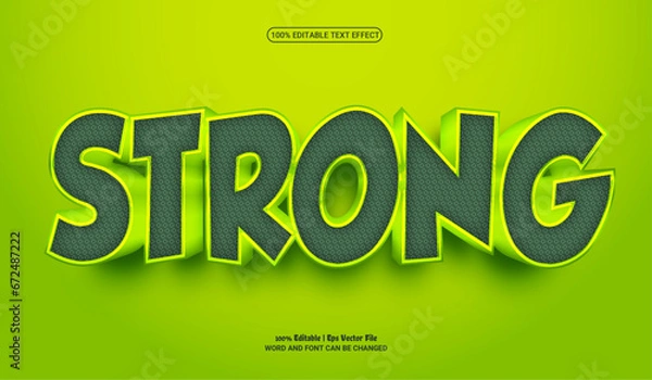 Fototapeta Strong fully editable premium 3d vector text effect 