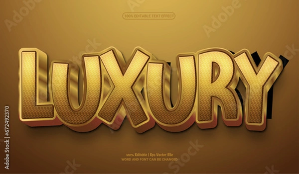 Fototapeta Luxury fully editable premium 3d vector text effect 
