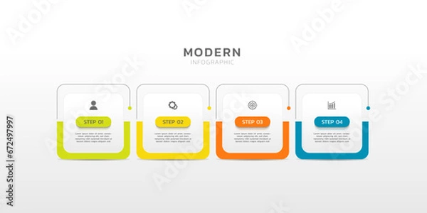 Obraz Presentation infographic template business concept with 4 step