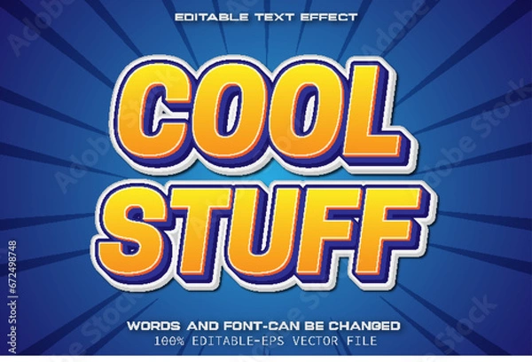 Obraz Cool Stuff Editable Text Effect Cartoon Style