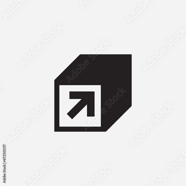 Obraz Arrow box logo design illustration vector template