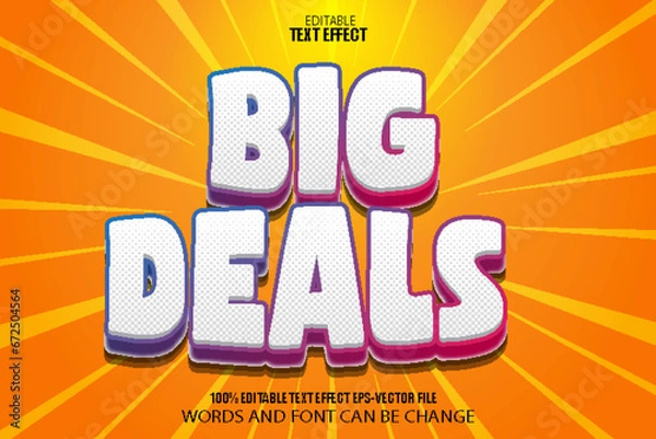 Obraz Big Deals Editable Text Effect Cartoon Style