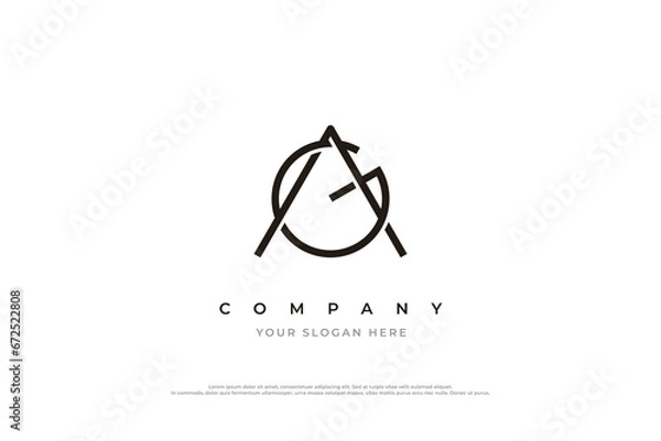 Obraz Initial Letter GA Logo or AG Monogram Logo Design Vector