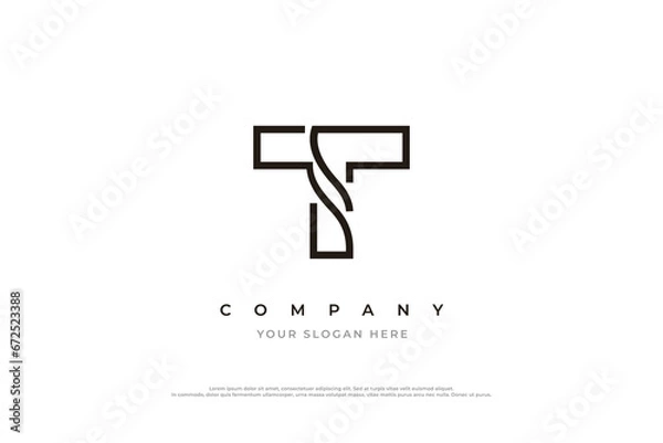 Obraz Minimal Initial Letter T Logo Design Vector