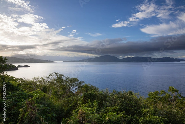 Obraz On Vanua Levu, overlooking tropical forest and Pacific Ocean towards Kioa Island, Fiji