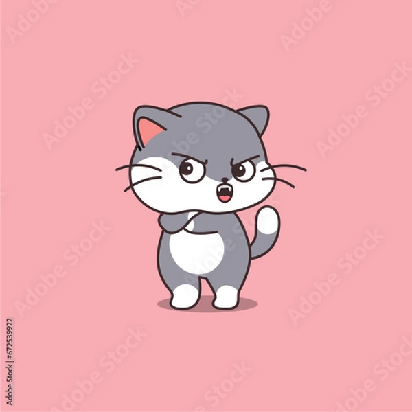 Fototapeta cute cat grumbles
