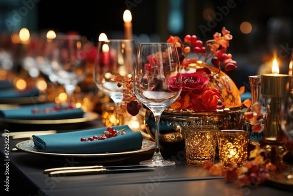 Obraz christmas table setting