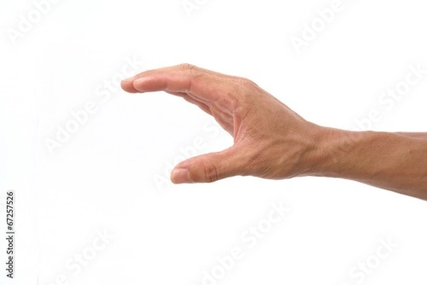 Fototapeta Guy hand show squeez symbol