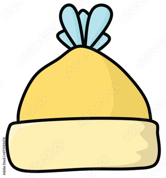 Obraz Baby Beanie Hat, Cute Baby Items and Toy Accessories Vector Illustration