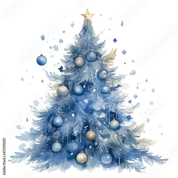 Obraz blue christmas tree