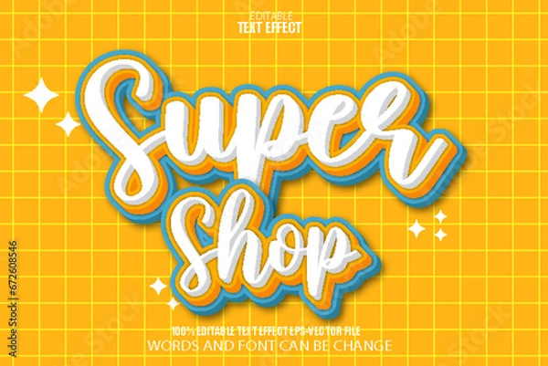 Obraz Super Shop Editable Text Effect Cartoon Style