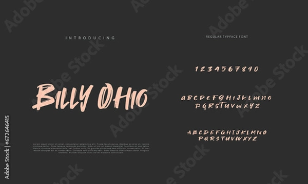 Fototapeta Best Alphabet Painting Paint Brush Beauty Script Logotype Font lettering handwritten