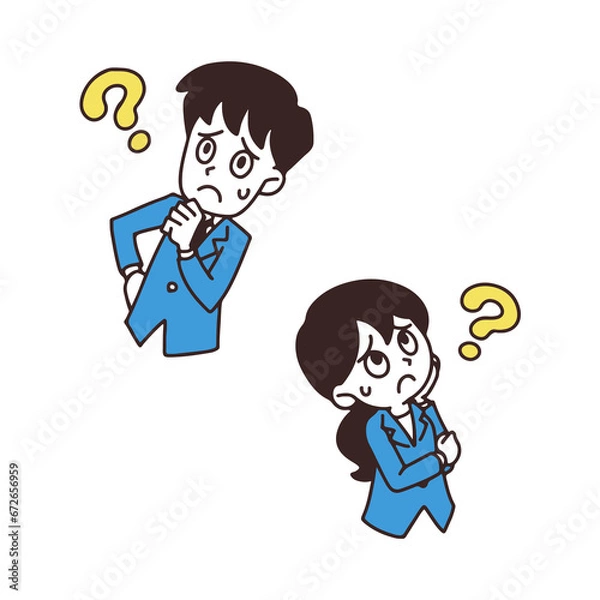 Obraz 会社員が分からない様子のイラスト