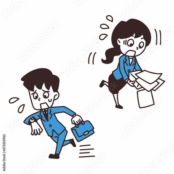 Obraz 会社員が困っているイラスト