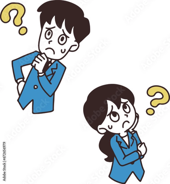 Obraz 会社員が分からない様子のイラスト
