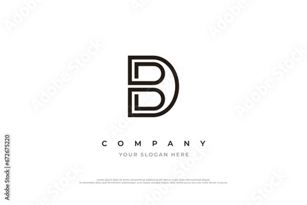 Obraz Initial Letter DB or BD Logo Design Vector