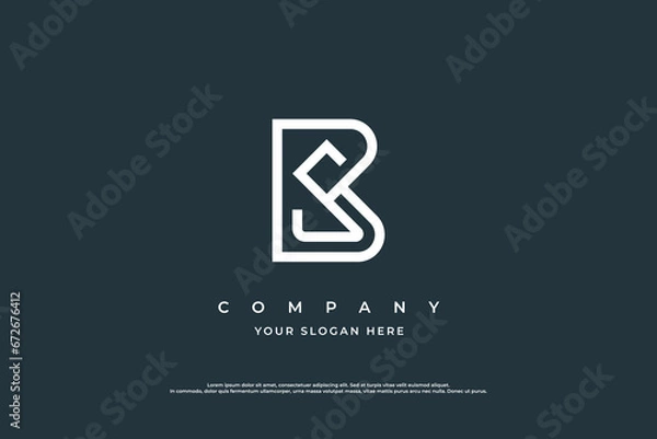 Obraz Initial Letter BS or SB Logo Design Vector