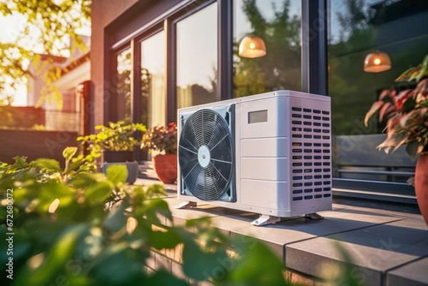 Obraz The residential sector embraces clean and sustainable energy through the adoption of air source heat pumps