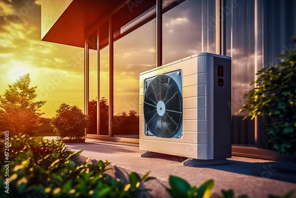 Obraz The residential sector embraces clean and sustainable energy through the adoption of air source heat pumps