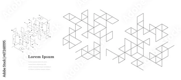 Fototapeta 幾何学 抽象 三角形 科学 背景 透過