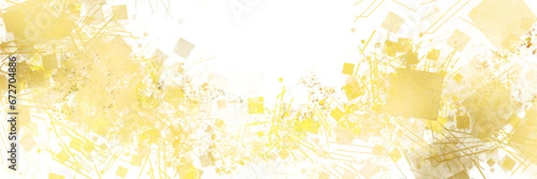 Obraz 金箔、金粉、砂子の舞う日本画風テクスチャと透過背景ワイドサイズイラスト	