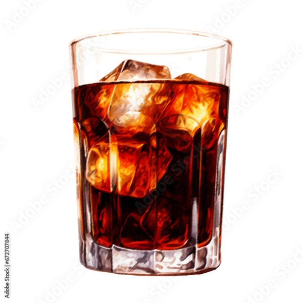 Fototapeta グラスに入ったアイスコーヒー（透明レイヤー）