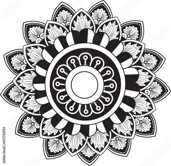 Fototapeta luxury mandala with background with flowers