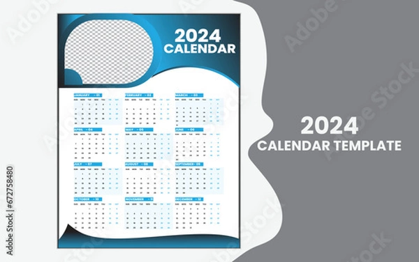 Fototapeta creative and simple calendar template design.