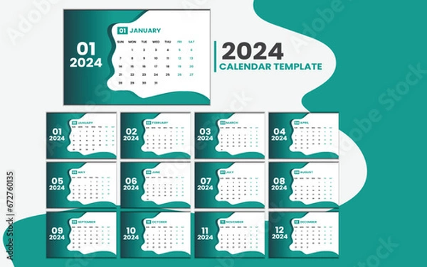 Obraz creative and simple calendar template design.