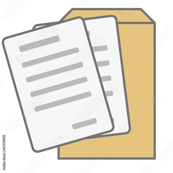 Obraz 書類と封筒のイラスト