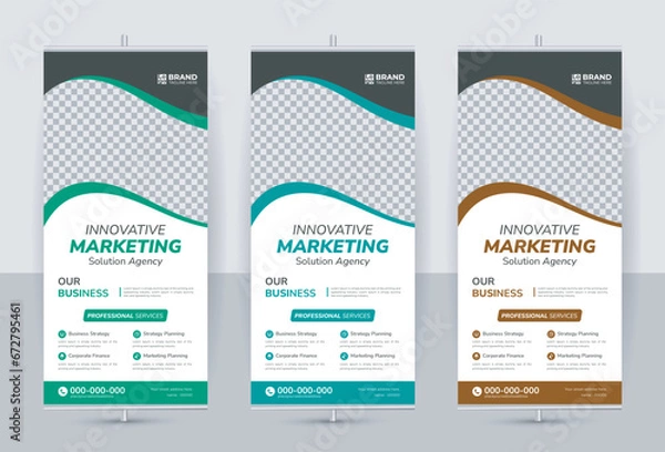 Obraz Eye caching high quality corporate business rollup banner design / modern pullup banner design template