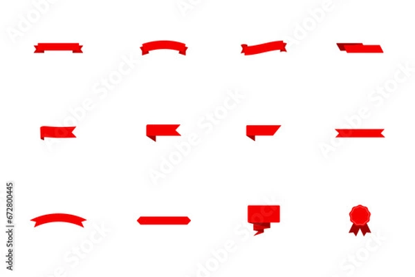Fototapeta  Red ribbons vector set .