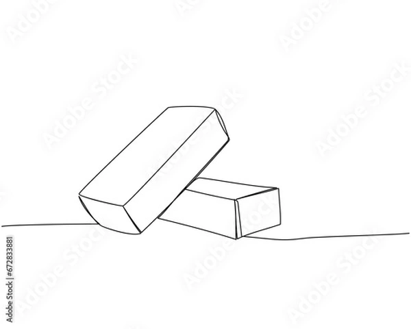 Obraz Brick, construction, building walls, building materials one line art. Continuous line drawing of repair, professional, hand, people, concept, support, maintenance.
