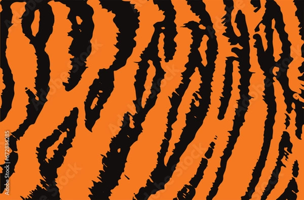 Obraz Print Animal Tiger pattern texture seamless orange black strip texture