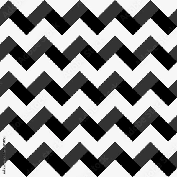 Obraz Zigzag weaving lines. Herringbone motif. Jagged blocks and stripes. Seamless surface pattern design with rectangles tessellation and triangular waveform curves ornament. Mosaic tiling wallpaper.