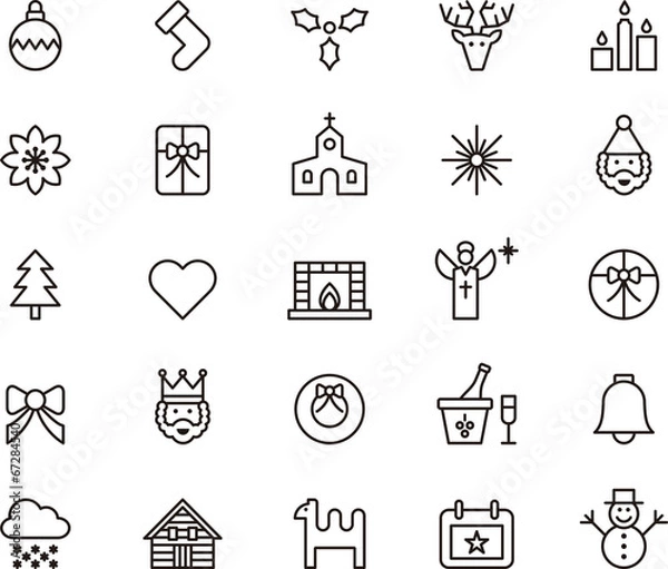 Obraz Christmas icons