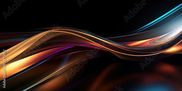 Fototapeta Glistening metallic lines forming an intricate abstract pattern.