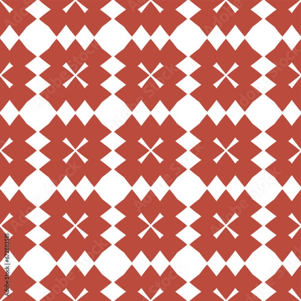 Fototapeta Red and white Christmas seamless pattern