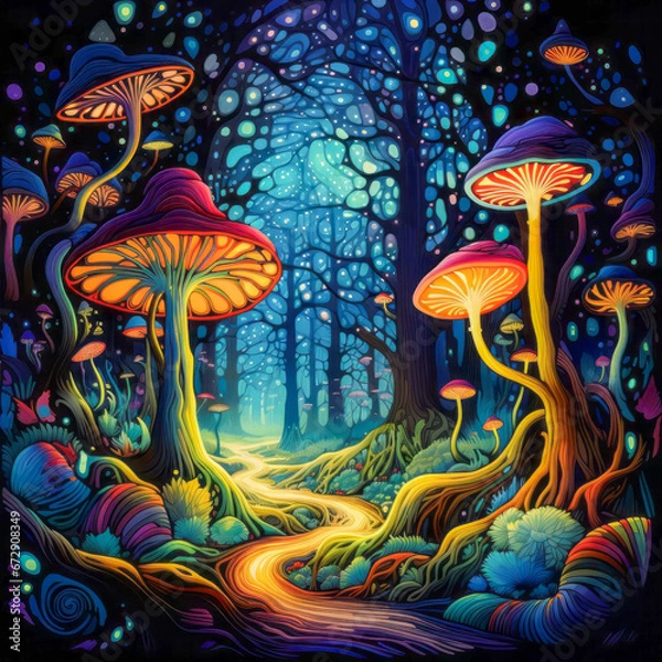 Obraz Psychedelic Forest Dreamscape