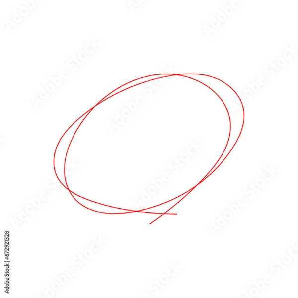 Fototapeta シンプルな手書きの赤丸