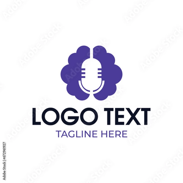 Obraz Brain Podcast logo design