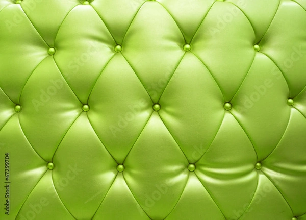Fototapeta Green upholstery leather as texture and pattern