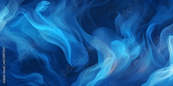 Fototapeta Blue fluid smoke abstract web background - generative ai