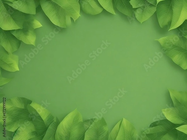 Obraz green leaf frame