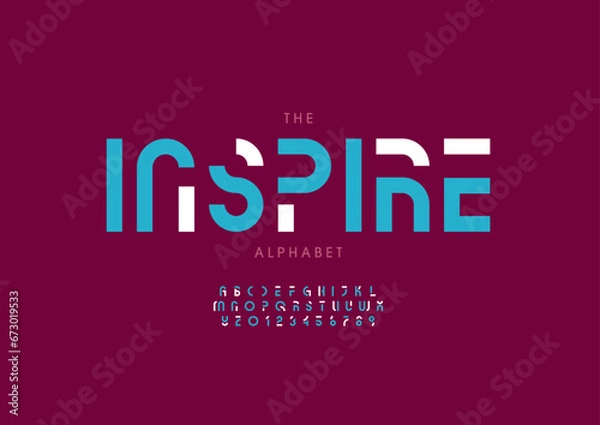 Fototapeta Vector of stylized modern font and alphabet